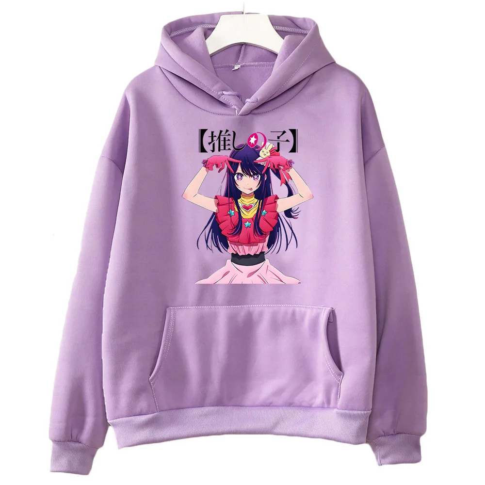 Hoshino Ai Oshi No Ko Hoodies Streetwear Women Kawaii Cute Cartoon Sense of Design Manga Print - Oshi No Ko Shop