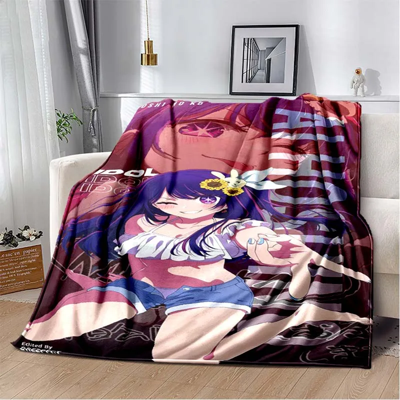 Oshi No Ko Anime Throw Blanket Kawaii Girls Hoshino Soft Flannel Warm Blanket for Bed Sofa 18 - Oshi No Ko Shop