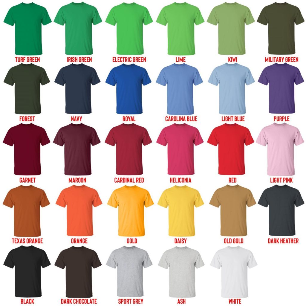 t shirt color chart 1 - Oshi No Ko Shop