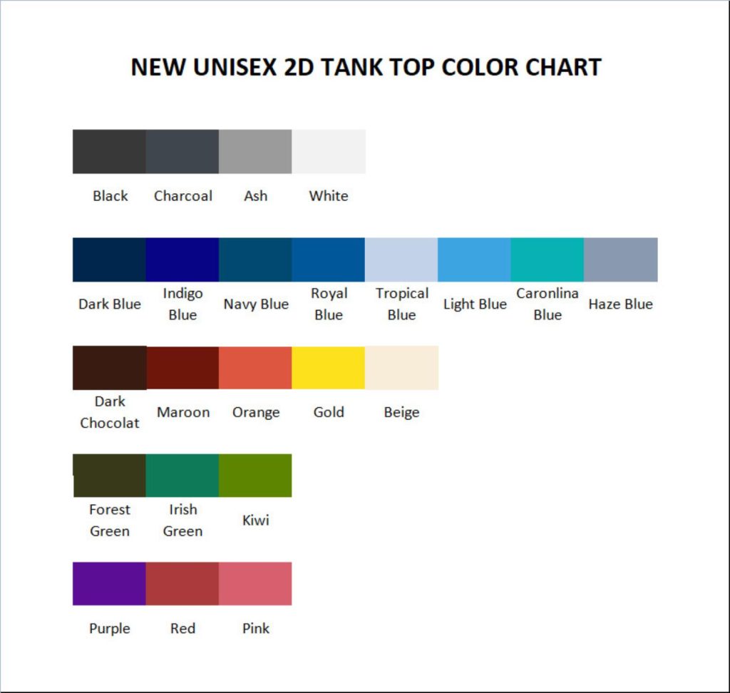 tank top color chart 1 - Oshi No Ko Shop