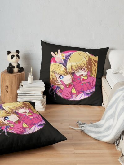 Aqua And Ruby - Oshi No Ko Throw Pillow Official Oshi No Ko Merch