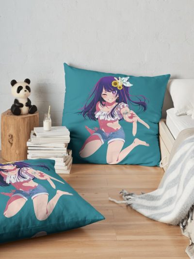 Ai Hoshino - Oshi No Ko Throw Pillow Official Oshi No Ko Merch