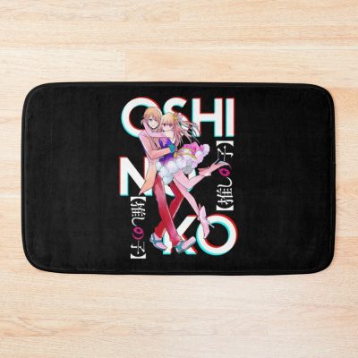 Brother And Sister - Oshi No Ko ( Ruby, Aqua ) On Black Active Bath Mat Official Oshi No Ko Merch