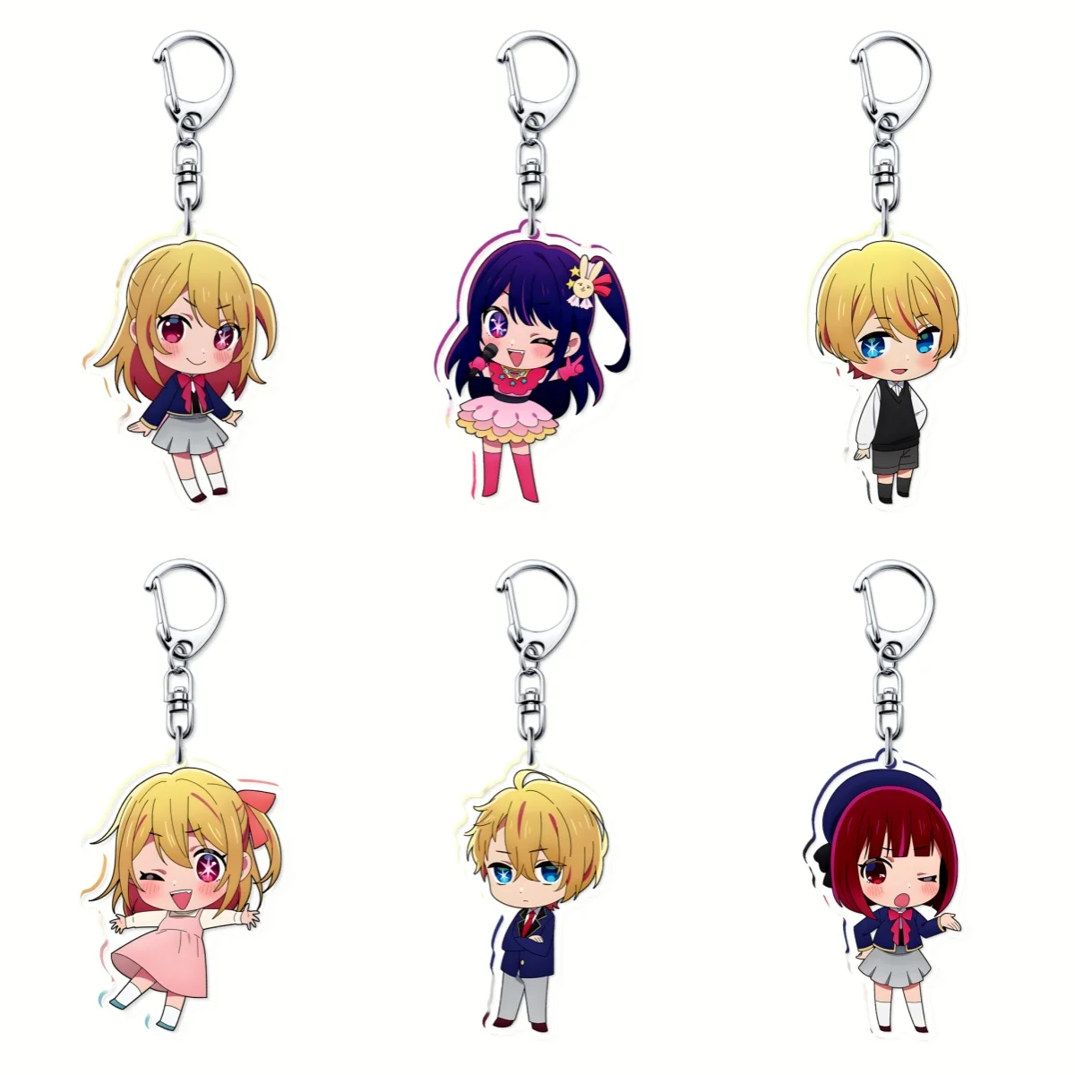 kf S5a96c5f7297c4549a723a2efb9bf3b02z Anime Oshi No Ko Keychain Ai Hoshino Ruby Hoshino Kana Arima Cartoon Cosplay Figures Pendant Key - Oshi No Ko Shop